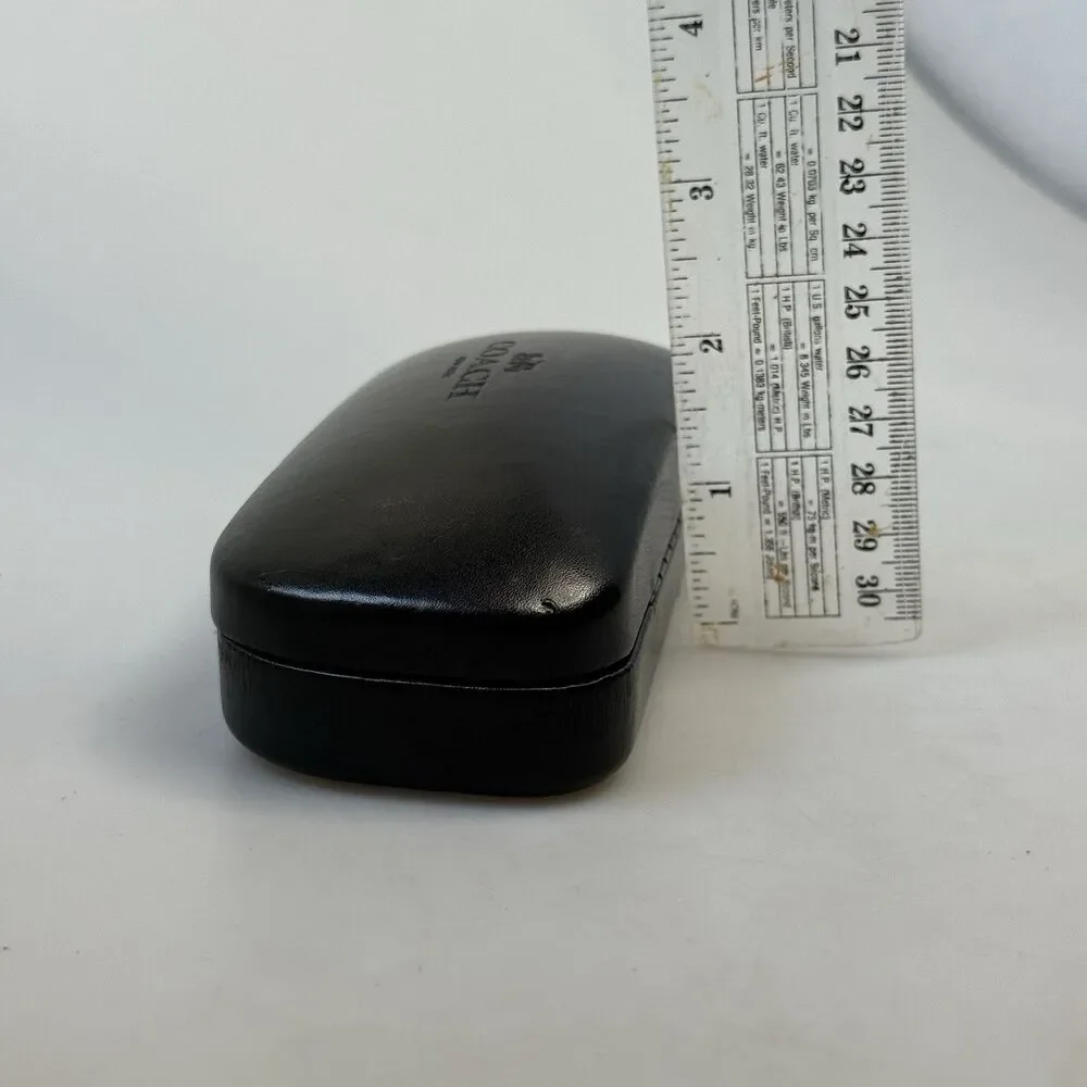 COACH New York Black Clam Shell Eyeglasses Sunglasses Hard Case Protective EUC